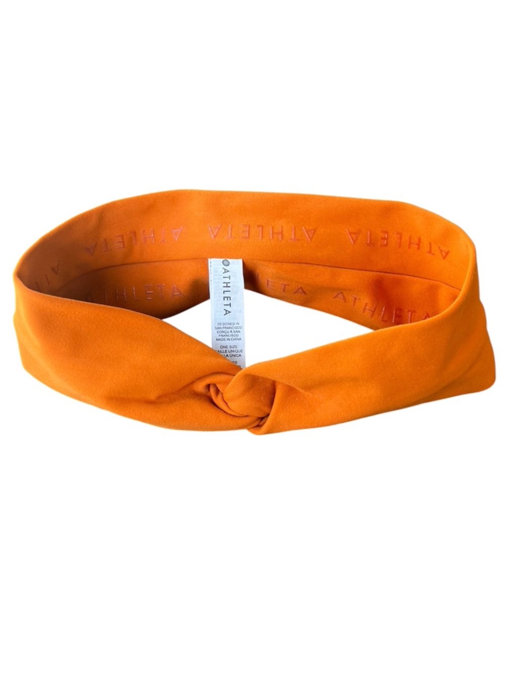 Athleta Bright Orange Knotted Stretch Headband